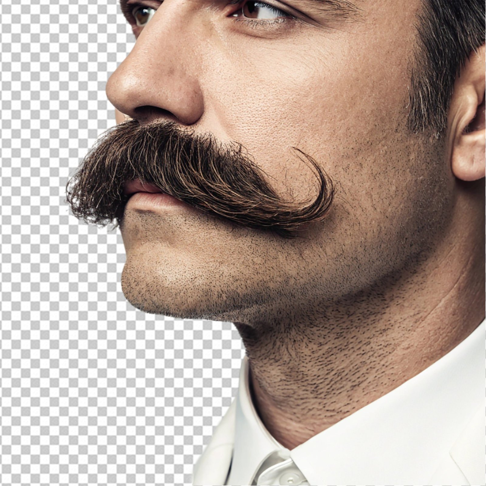 Moustache épaisse et naturelle après greffe de moustache