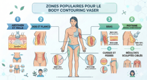 Zones populaires pour le Body Contouring VASER