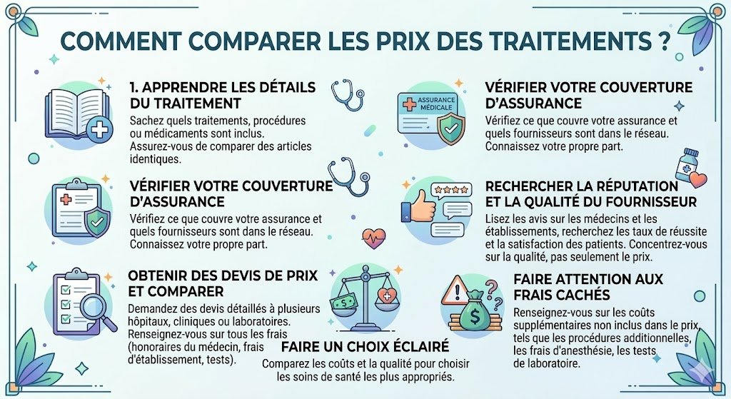 vérifier les coûts inclus chirurgie, consultations, hospitalisation et suivi post opératoire