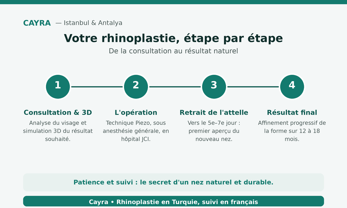 rhinoplastie en Turquie : les étapes de la consultation au résultat final — Cayra