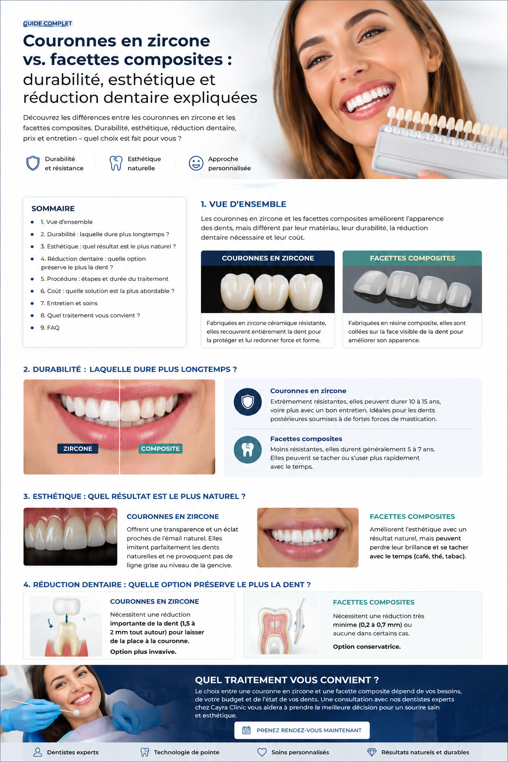 couronnes en zircone vs facettes composites