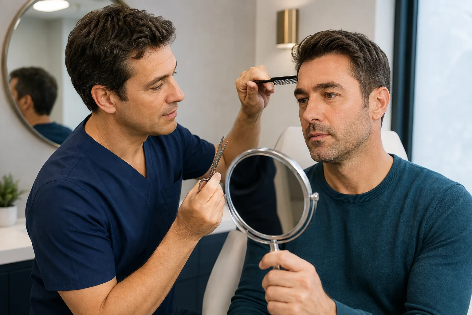 Démonstration de l’entretien et de la coupe des sourcils greffés