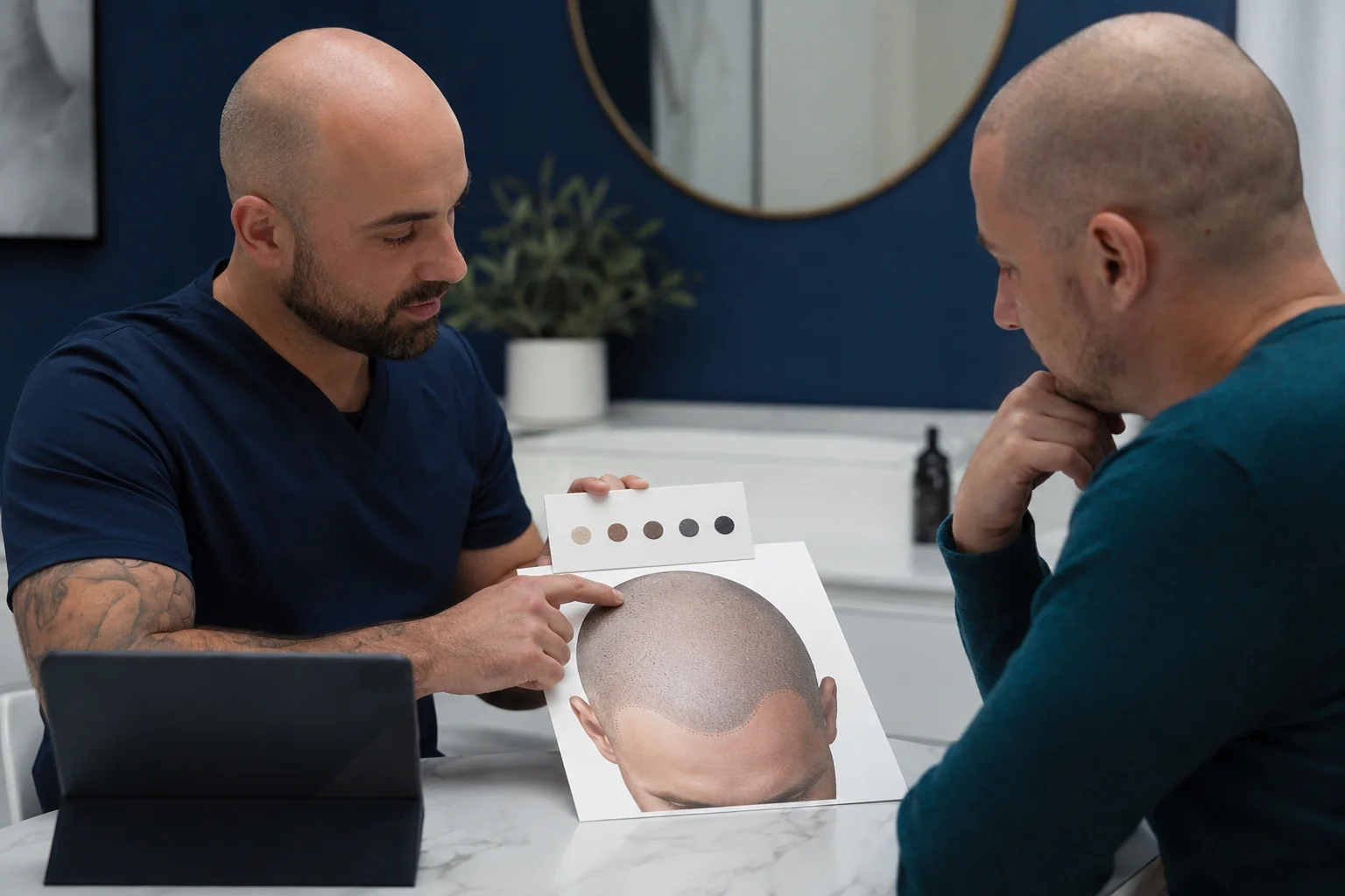Planification d’un effet de densité par micropigmentation capillaire