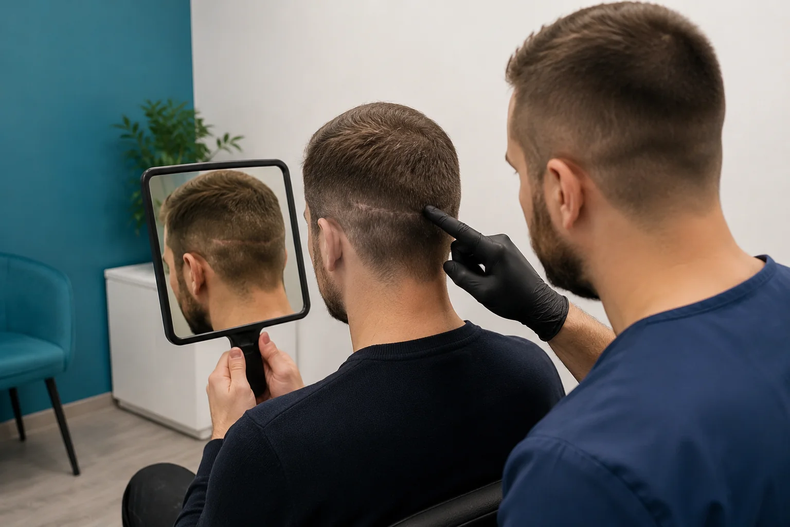 Suivi après micropigmentation d’une cicatrice de greffe de cheveux